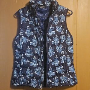 Floral Blue Quilted Women's Vest THE NORTH FACE